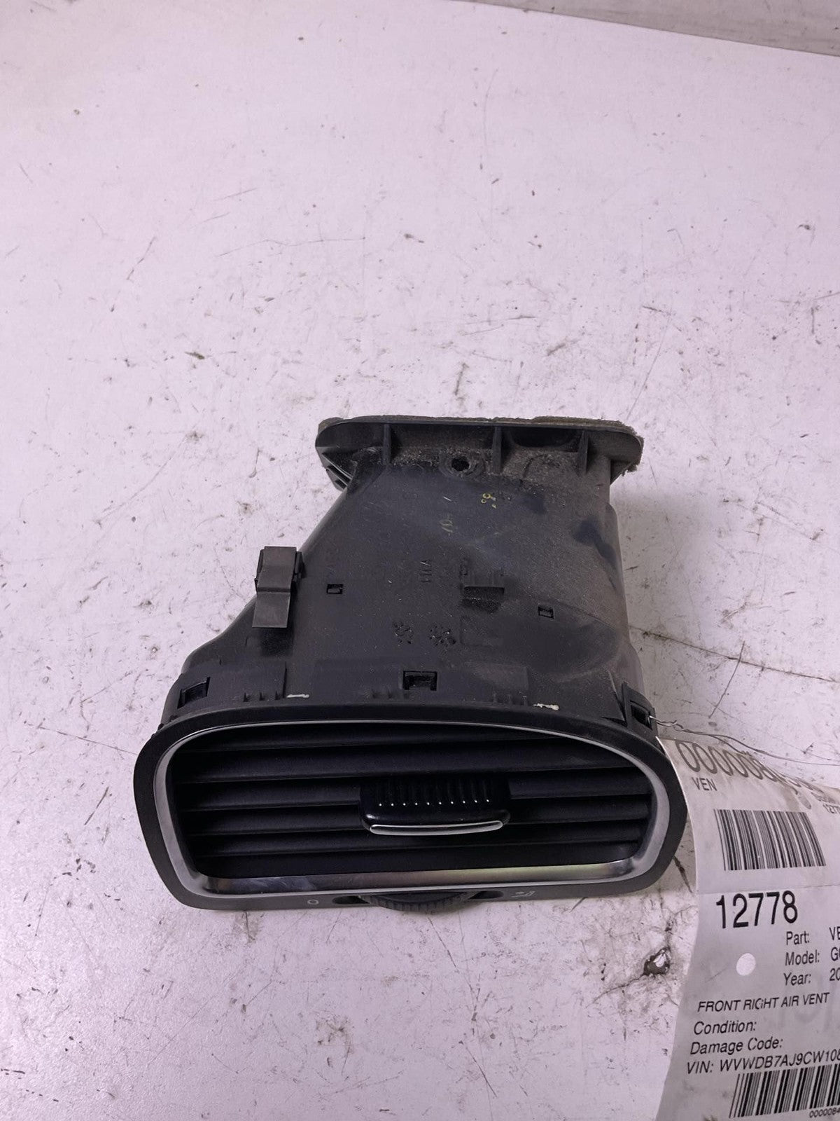 Air Cond./heater Vents GOLF EXCEPT GTI 124