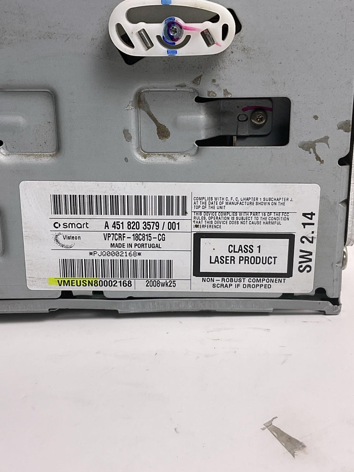 Audio & Visual Equip.(radio) SMART FORTWO 08 09 10 11 12 13 14 15 164