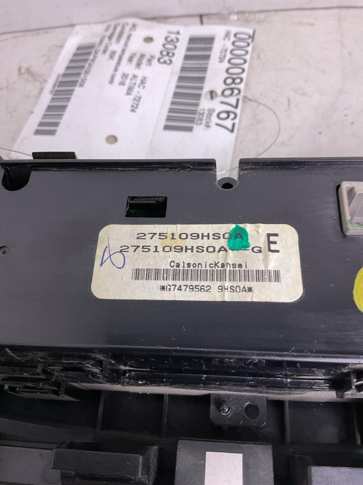 Heater A/c Control NISSAN ALTIMA 16 17 184