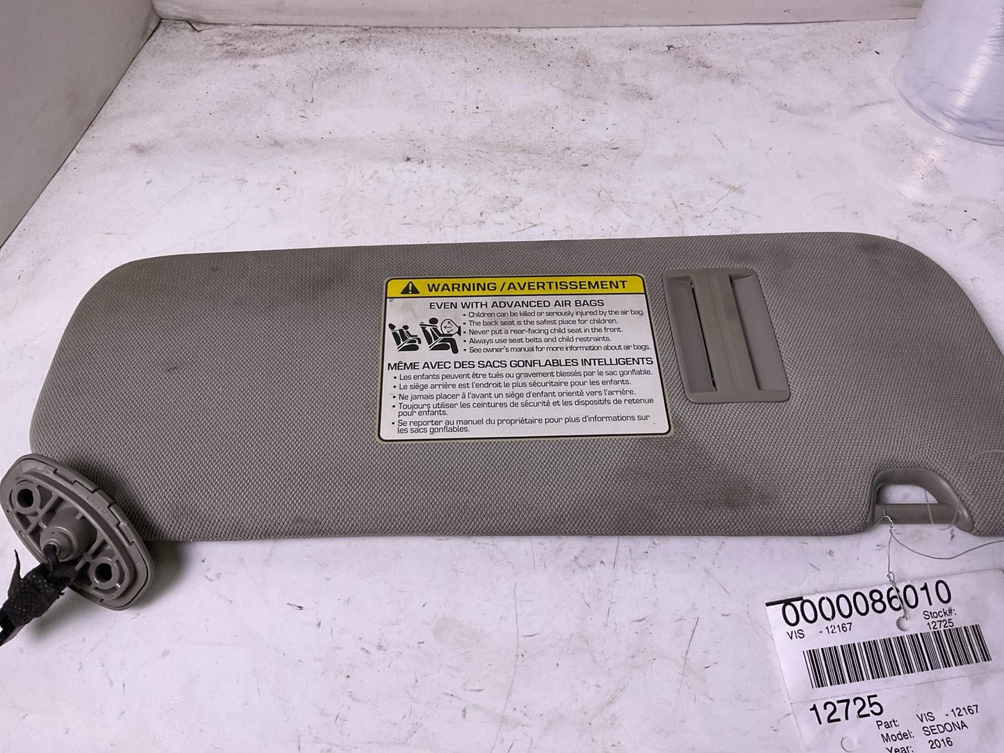 Sun Visor KIA SEDONA Left 15 16 17 18 19 20 210