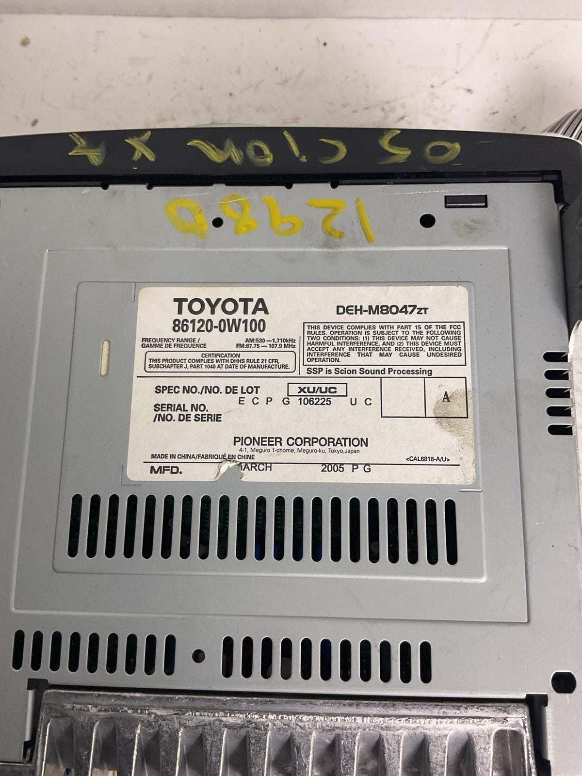 Audio & Visual Equip.(radio) SCION XA 04 051