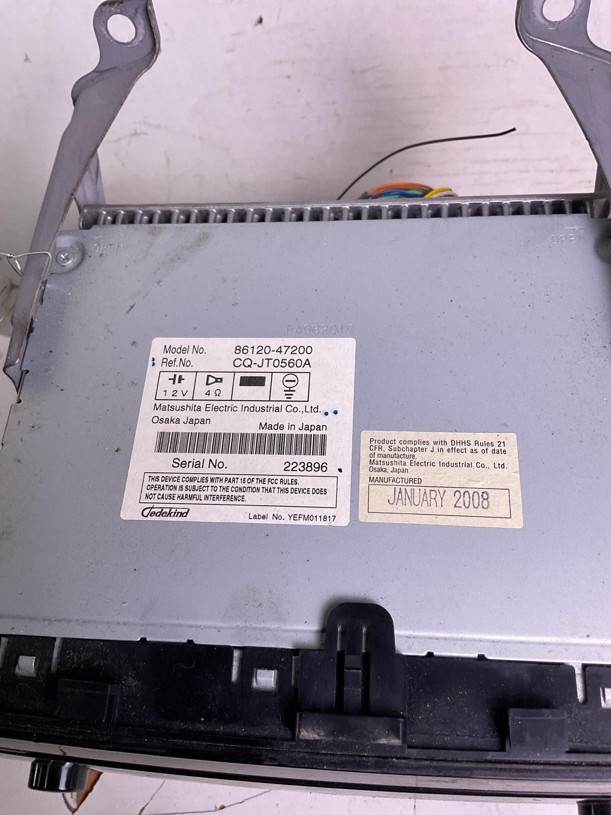 Audio & Visual Equip.(radio) TOYOTA PRIUS 06 07 08 091