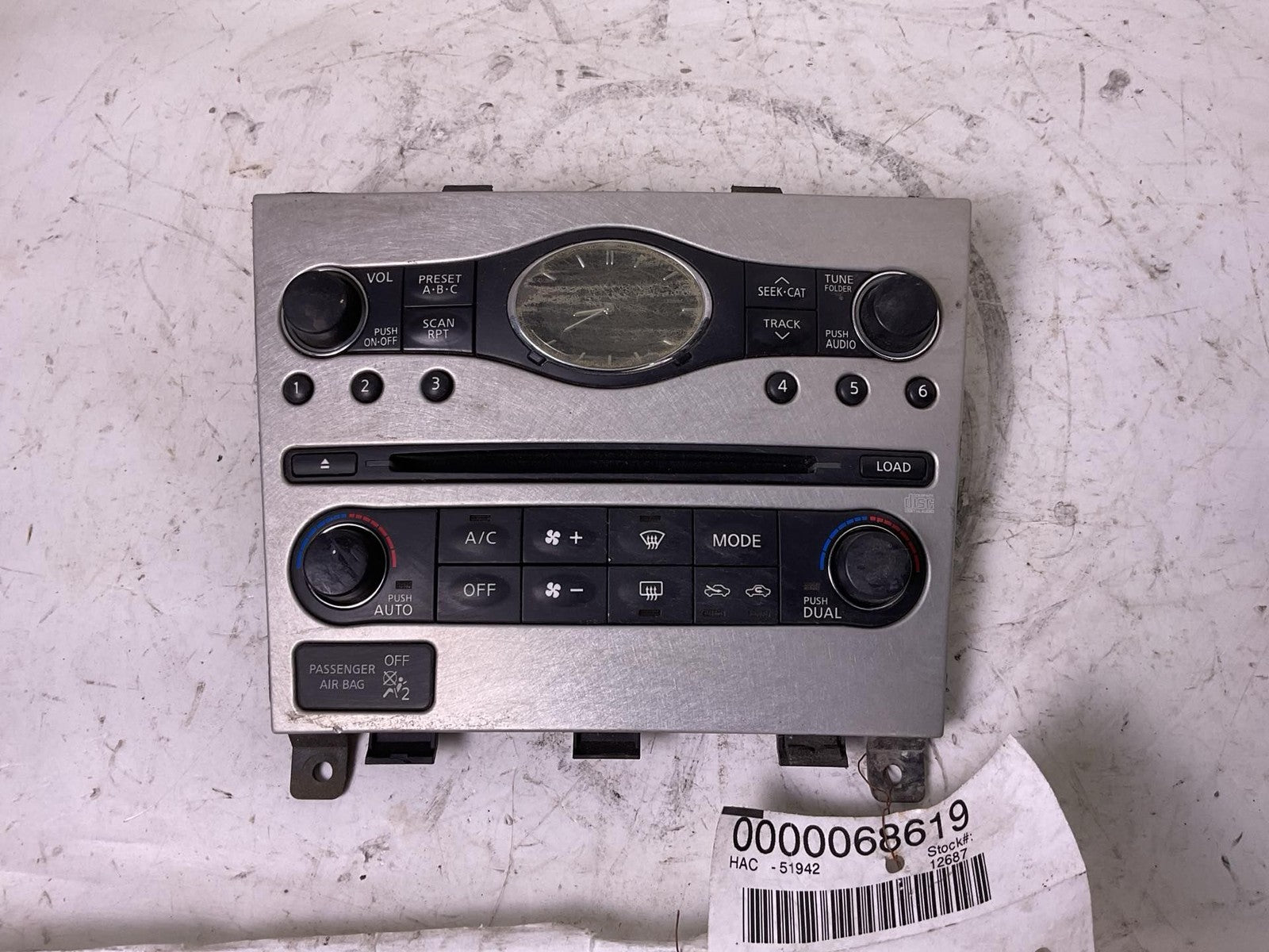 Heater A/c Control INFINITI G37 08 090