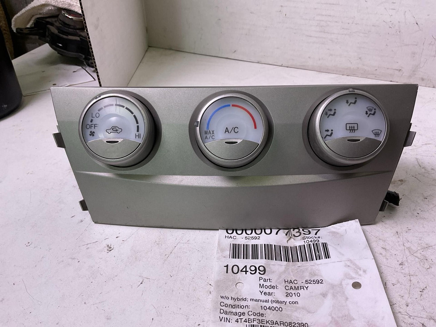 Heater A/c Control TOYOTA CAMRY 10 110