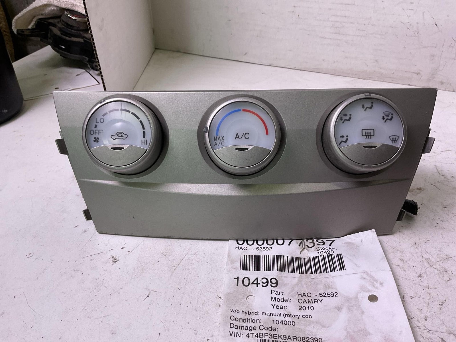 Heater A/c Control TOYOTA CAMRY 10 110