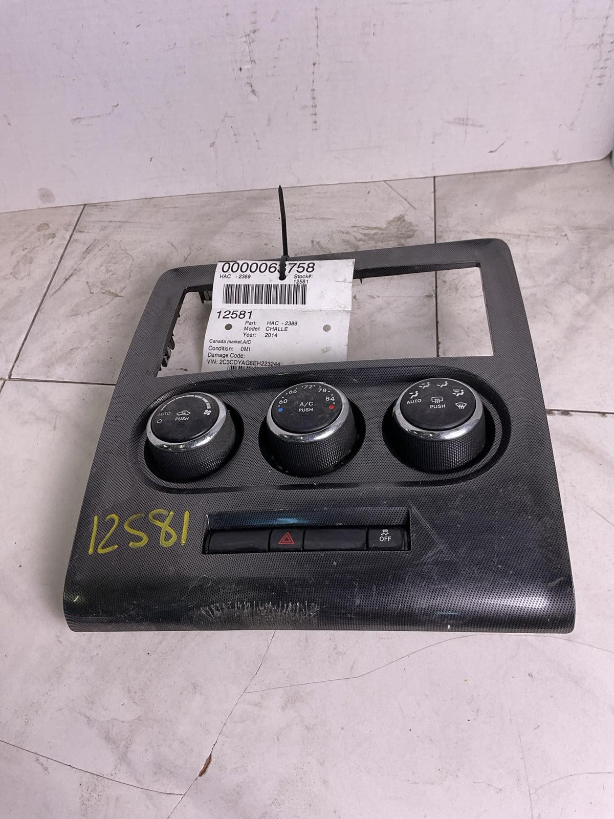 Heater A/c Control DODGE CHALLENGER 11 12 13 140