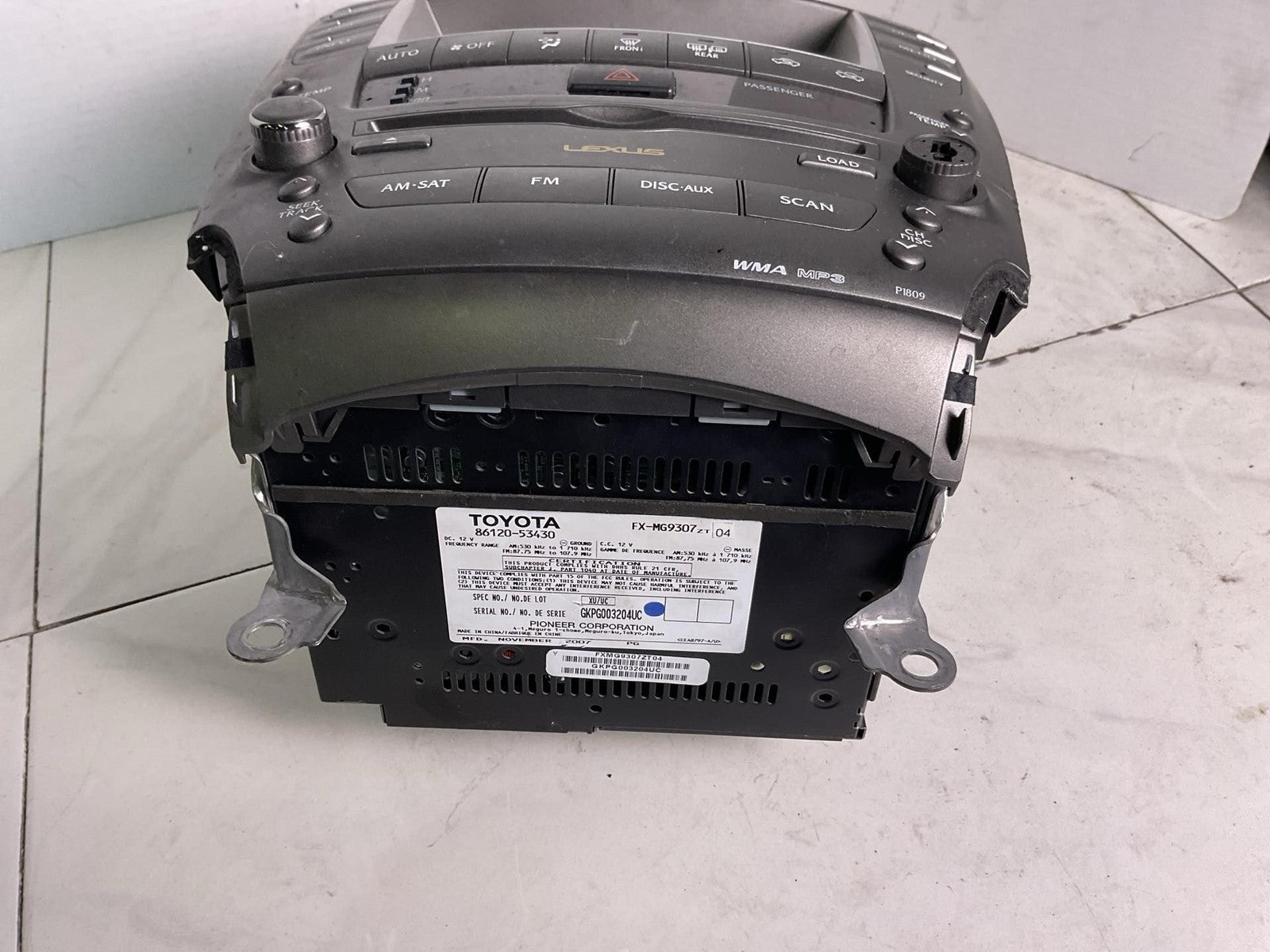 Audio & Visual Equip.(radio) LEXUS IS250 06 07 087