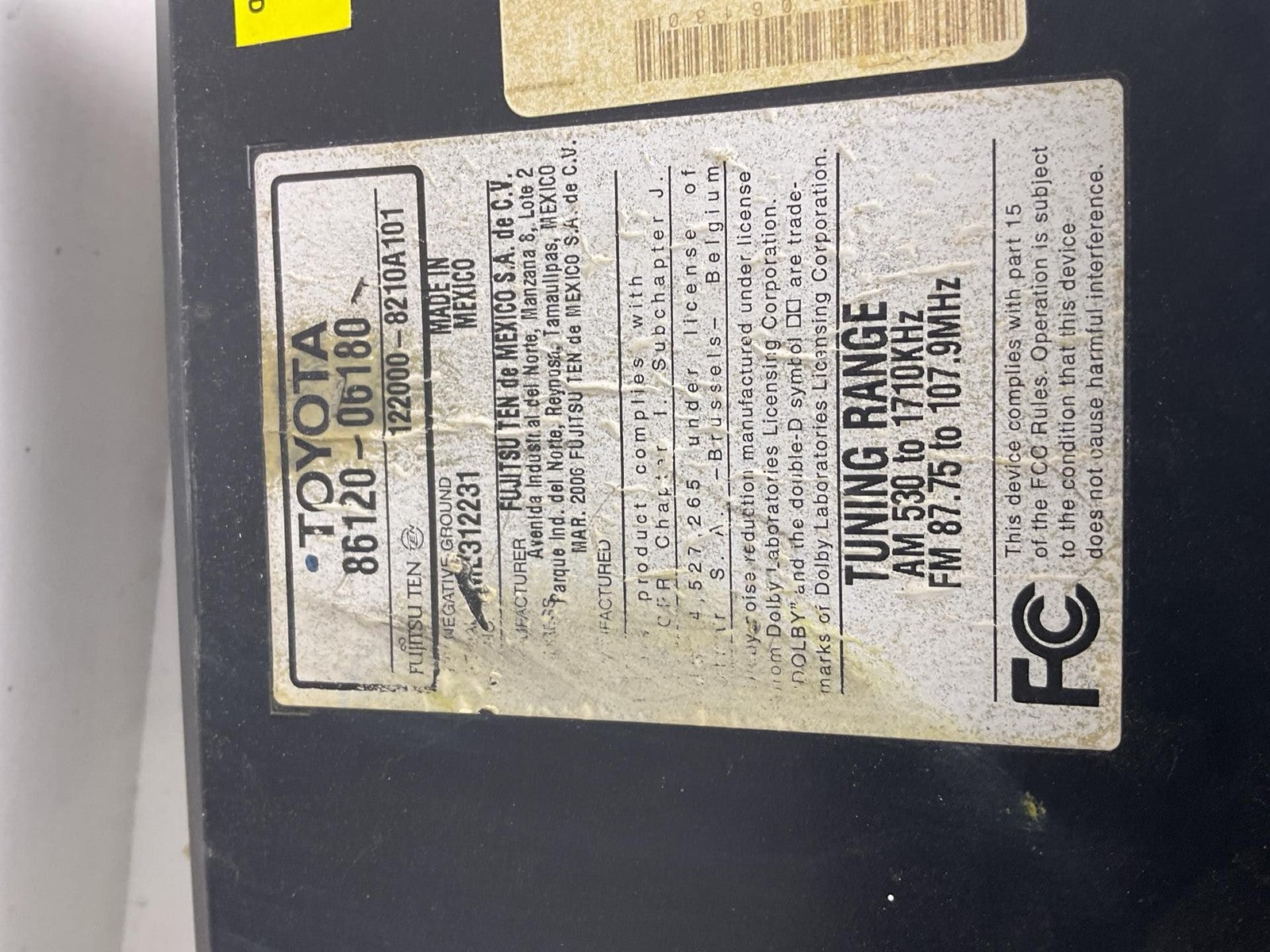 Audio & Visual Equip.(radio) TOYOTA CAMRY 07 08 09 10 111