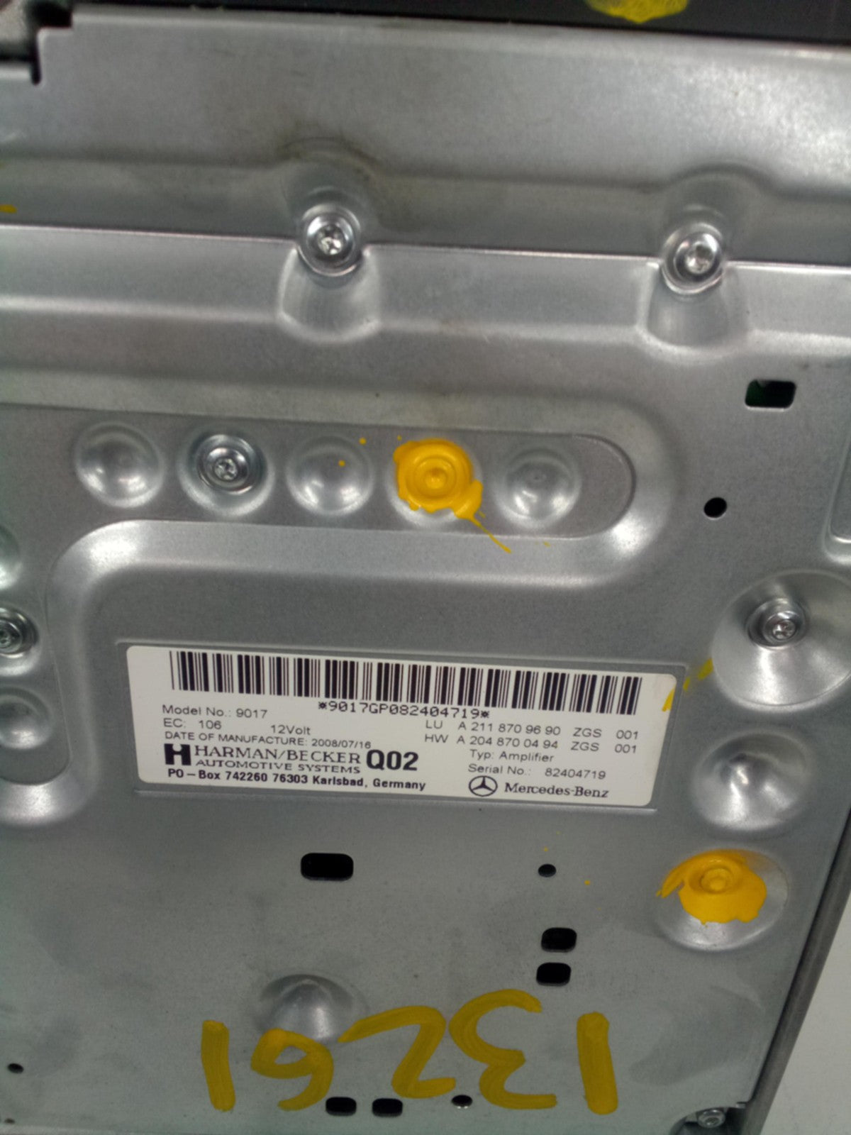 Audio & Visual Equip.(radio) MERCEDES E-CLASS 07 08 095