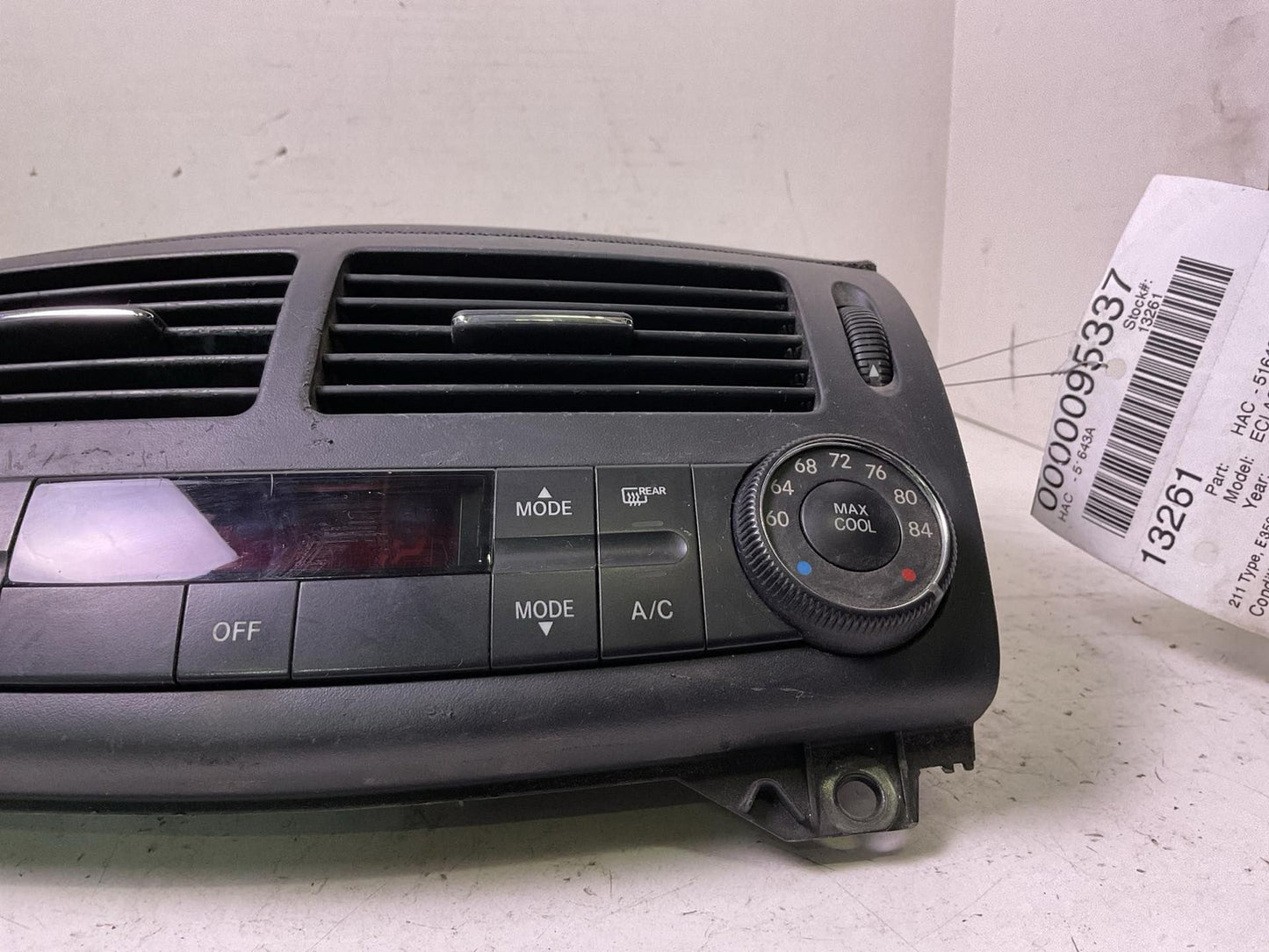 Heater A/c Control MERCEDES E-CLASS 05 06 07 08 092