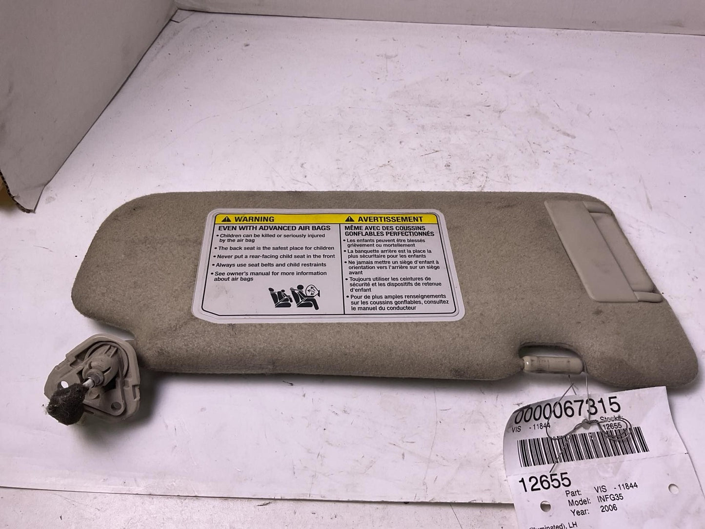 Sun Visor INFINITI G35 Left 05 06 070
