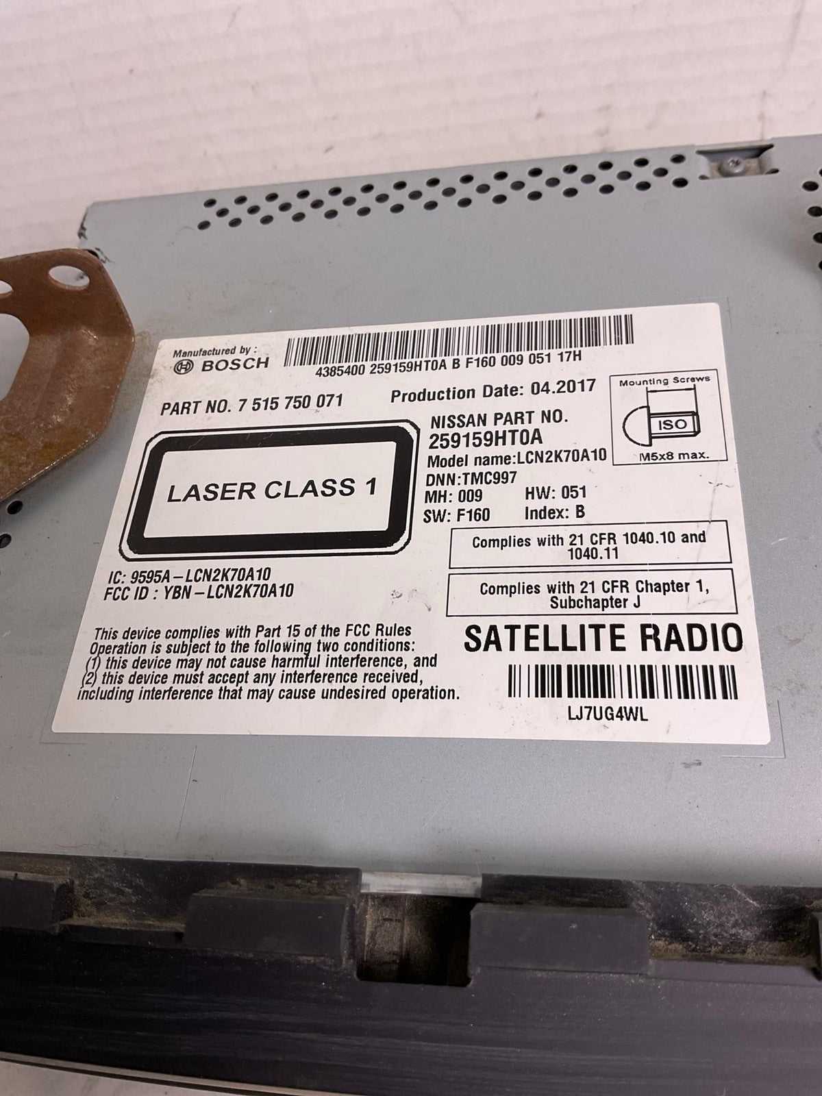 Audio & Visual Equip.(radio) NISSAN ALTIMA 171