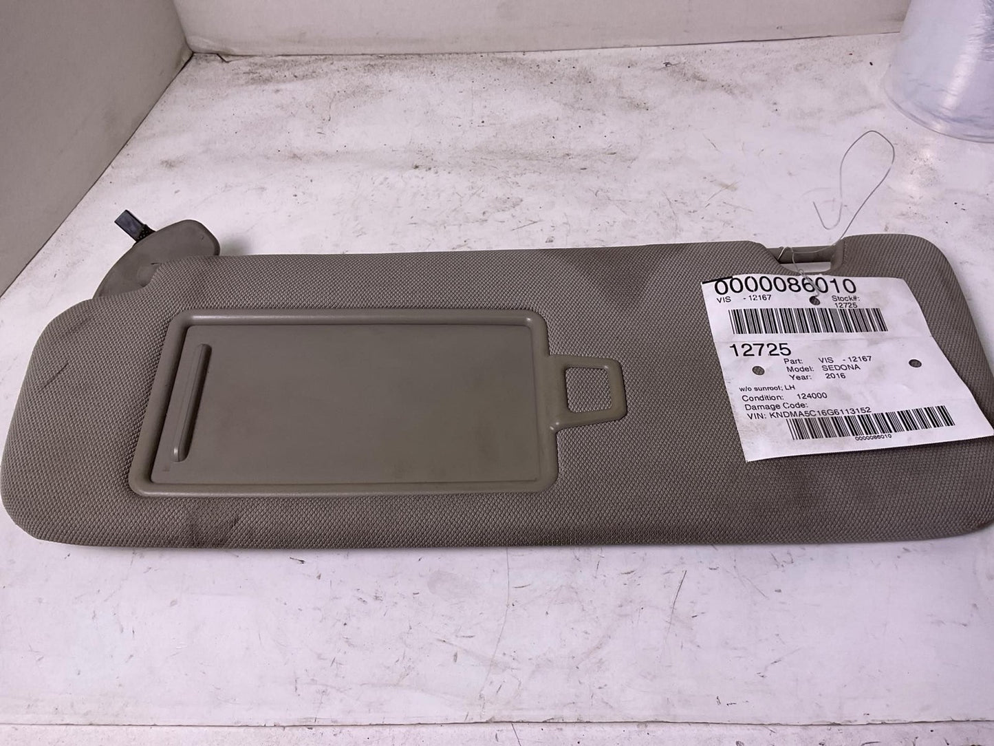 Sun Visor KIA SEDONA Left 15 16 17 18 19 20 211
