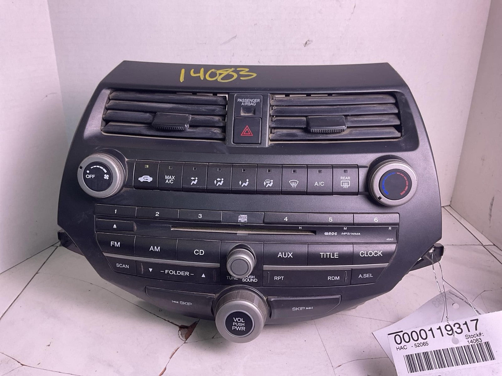 Audio & Visual Equip.(radio) HONDA ACCORD 08 09 100
