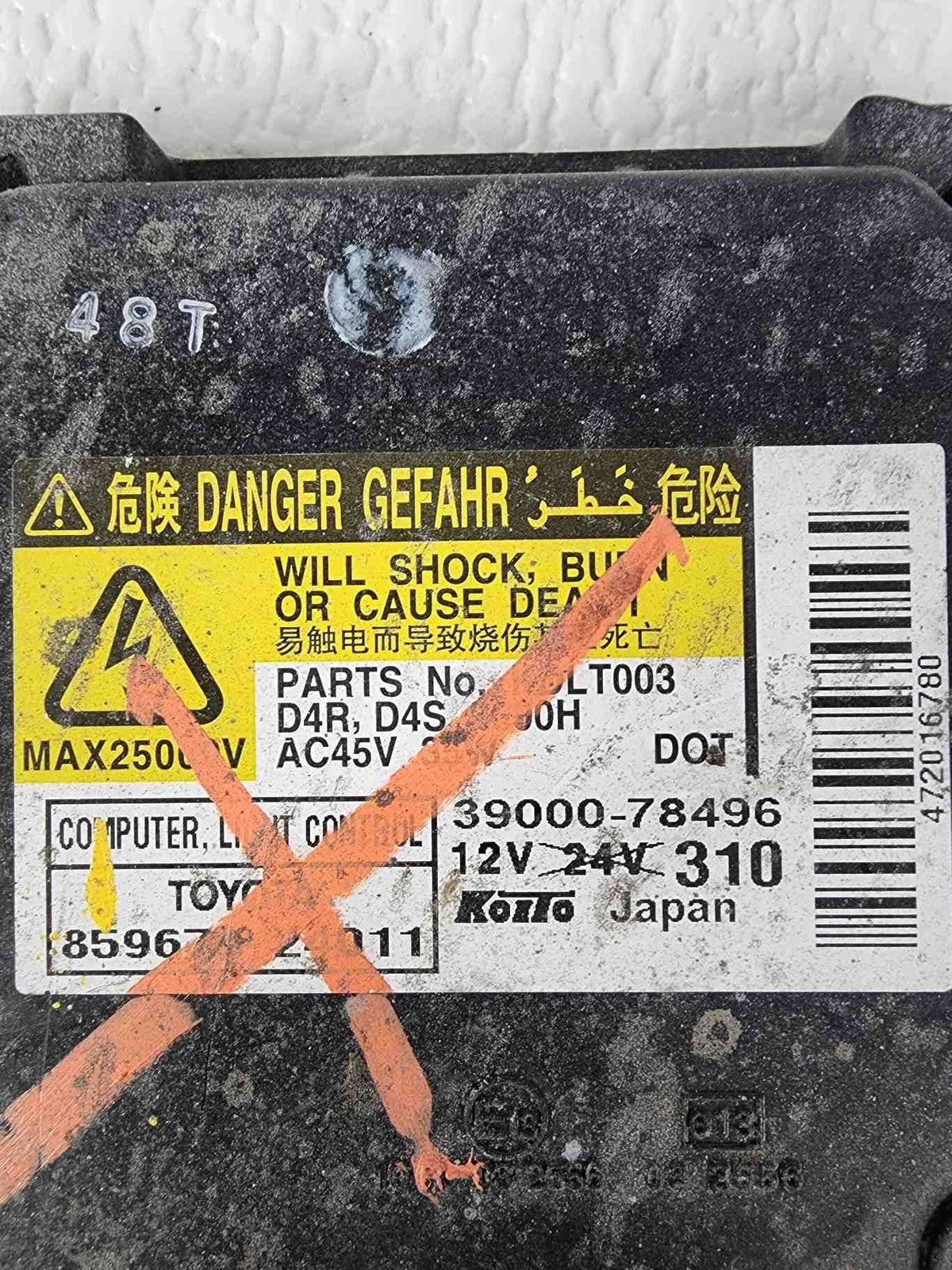 Headlamp Ballast LEXUS RX400 HYBRID Left 072