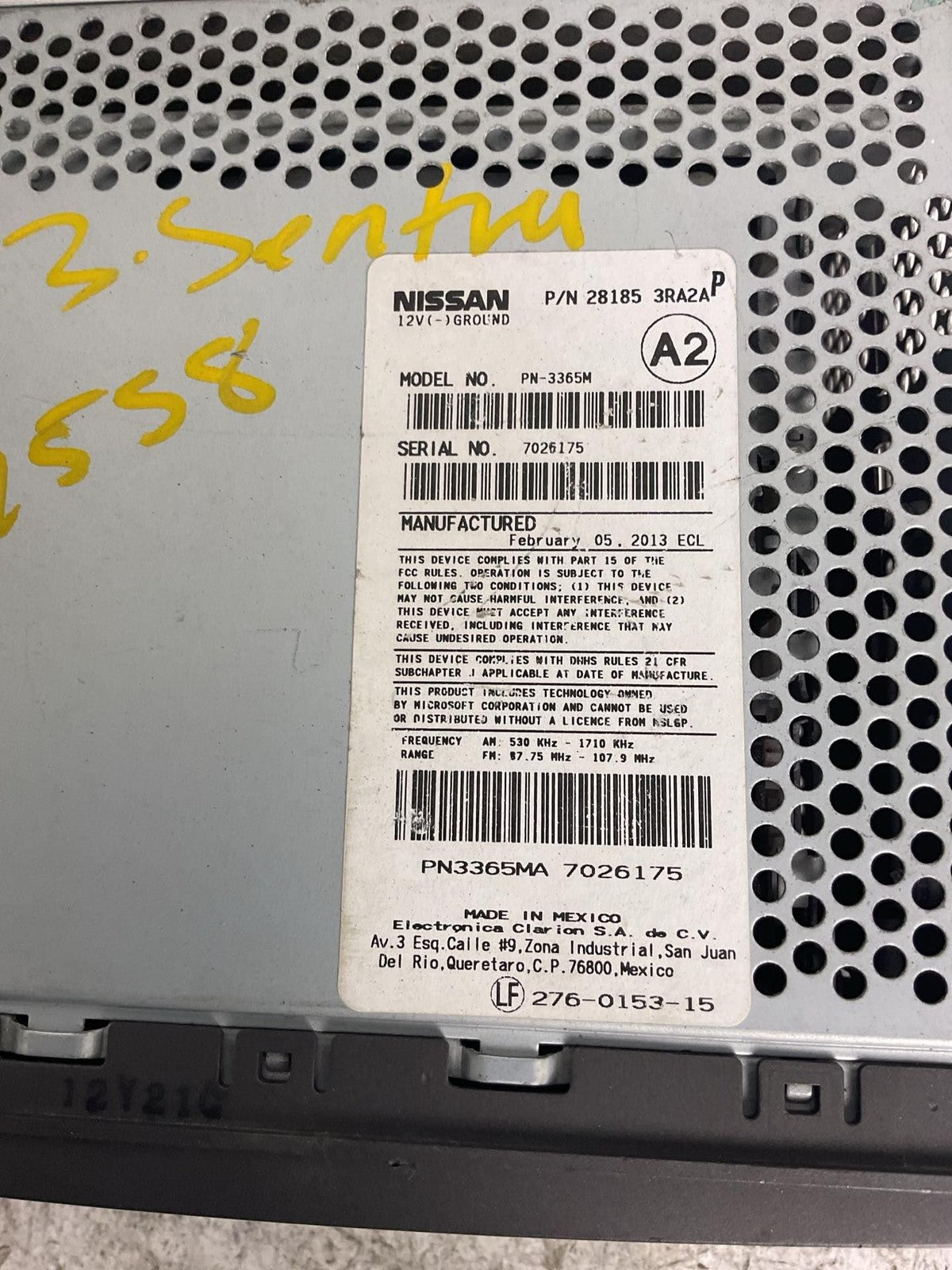 Audio & Visual Equip.(radio) NISSAN SENTRA 131