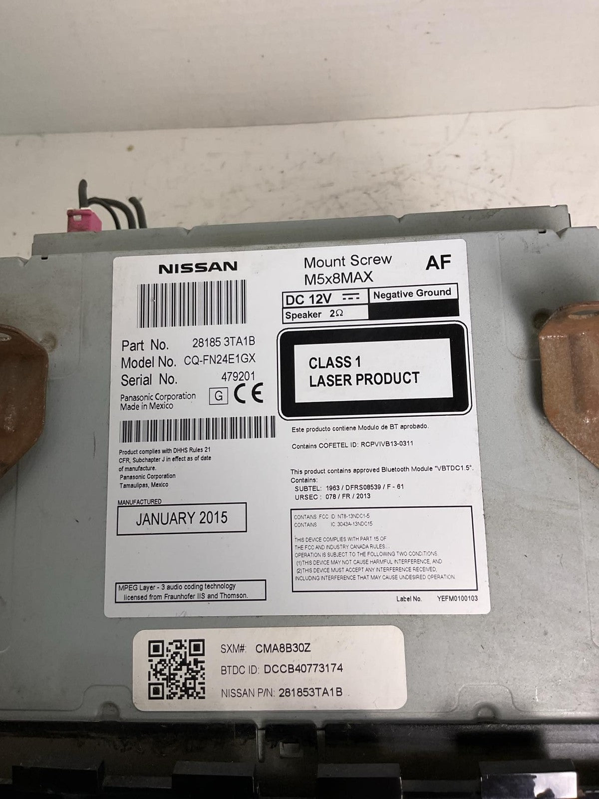 Audio & Visual Equip.(radio) For 2013-2018 NISSAN ALTIMA1