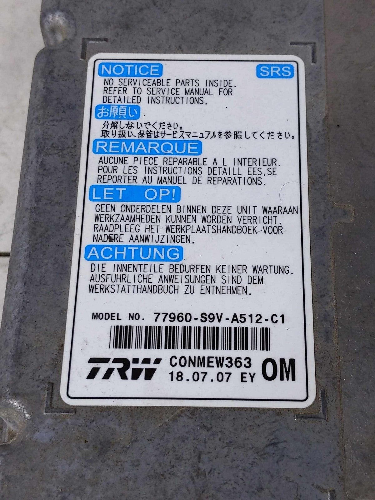 Chassis Brain Box HONDA PILOT 06 07 081