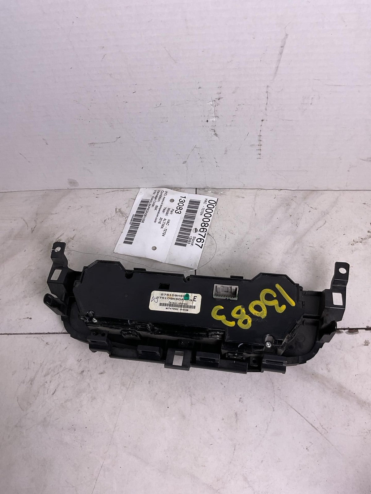 Heater A/c Control NISSAN ALTIMA 16 17 183